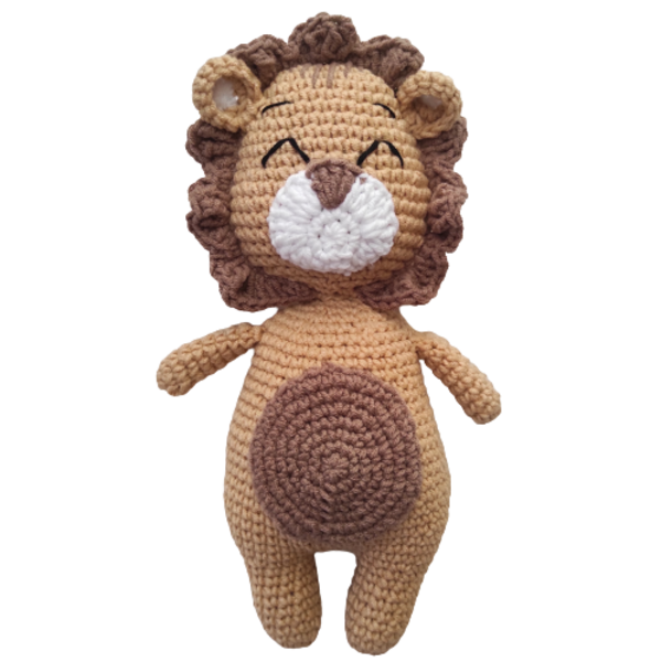 Amigurumi λιοντάρι πλεκτό κουκλάκι 24 εκ. καφέ - αγόρι, δώρο, crochet, λούτρινα, δώρο για βάφτιση