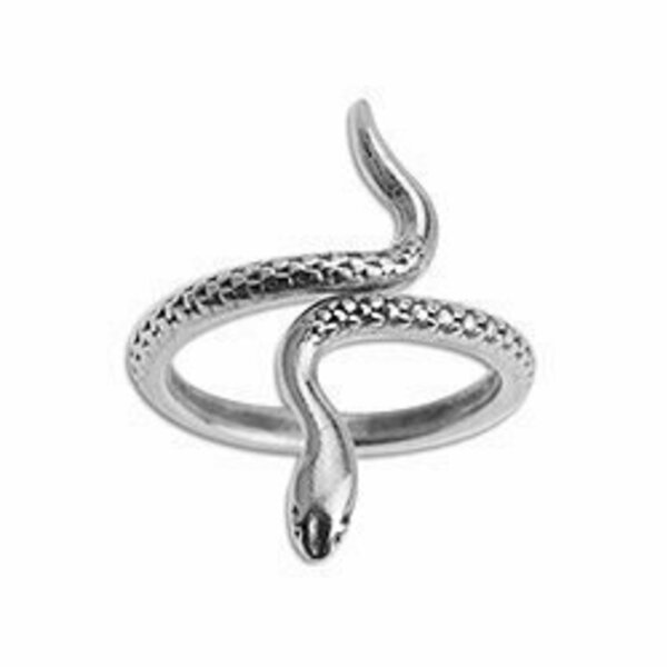 "Δαχτυλίδι φίδι 17mm" - επάργυρα, ατσάλι, μεγάλα, αυξομειούμενα, φθηνά
