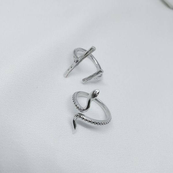 Silver plated ring - επάργυρα, ατσάλι, μεγάλα, αυξομειούμενα, φθηνά - 3