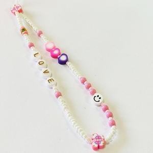 Διακοσμητικό κορδόνι για κινητό phone strap LOVE - χειροποίητα, χάντρες, μοδάτο, λουράκια - 3