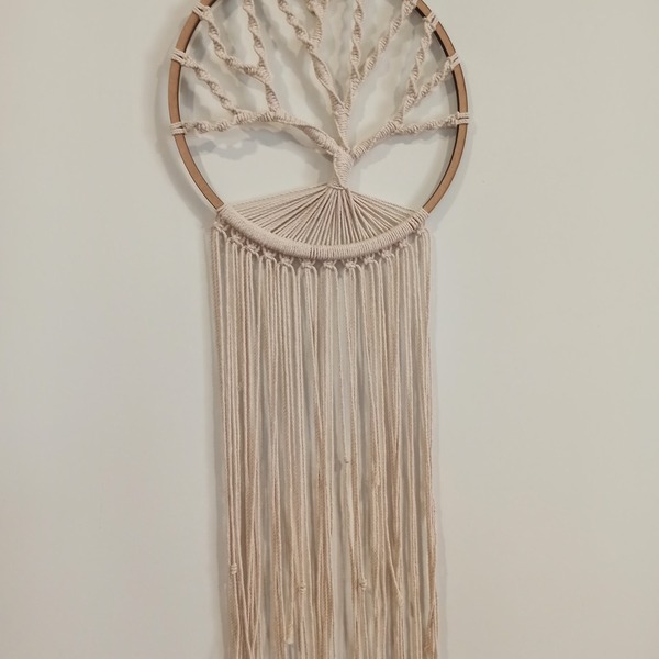 Macrame τοίχου Δέντρο Ζωής - στεφάνια, μακραμέ, διακόσμηση βεράντας, γάμου - βάπτισης