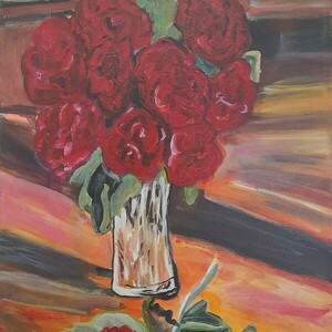 RED ROSES - ΚΑΜΒΑΣ - πίνακες & κάδρα, πίνακες ζωγραφικής - 4