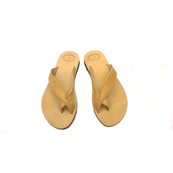 Γυναικεία σανδάλια δερμάτινα με ένα δάχτυλο μοντέρνου σχεδιασμού - δέρμα, σανδάλι, χειροποίητα, φλατ, slides