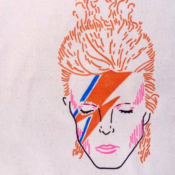 Πάνινη τσάντα πολλαπλών χρήσεων με τον David Bowie - ύφασμα, ώμου, all day, tote, πάνινες τσάντες - 2