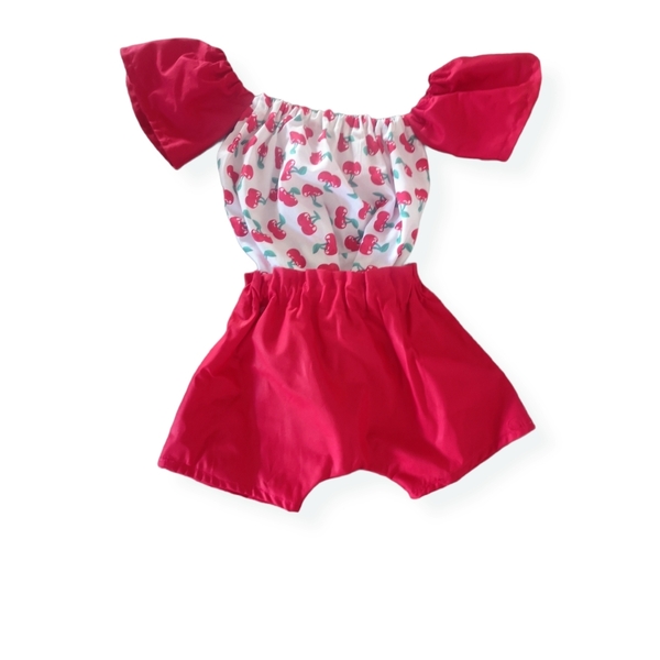 Κόκκινο παιδικό σορτς - κορίτσι, παιδικά ρούχα, βρεφικά ρούχα, 1-2 ετών - 3