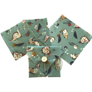 Beeswax Wraps-Kids Set , Κερομάντηλα Σετ 4 τμχ - ύφασμα, δώρο, μελισσοκέρι, 100% φυσικό