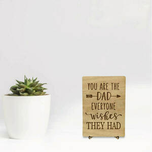 Ξύλινη Κάρτα με σταντ 12cm x 17cm (Δώρο για την Γιορτή του Πατέρα) - δώρο, σε αγαπώ, οικογένεια, δώρα για τον μπαμπά, γιορτή του πατέρα - 3