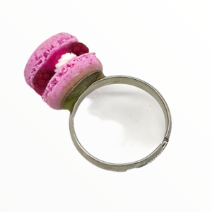 Χειροποίητο Δαχτυλίδι ρόζ macarons,κοσμήματα απομίμησης γλυκών, χειροποίητα κοσμήματα μινιατούρες πολυμερικού πηλού Mimitopia - πηλός, boho, γλυκά, παγωτό, αυξομειούμενα - 4
