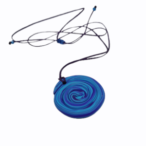 Κολιέ "σπείρα μπλε-μωβ" από πολυμερικό πηλό /fimo necklace - πηλός, χειροποίητα, δώρο οικονομικό