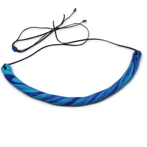 Κολιέ "μπλε-μωβ" από πολυμερικό πηλό /fimo necklace - πηλός, χειροποίητα - 3