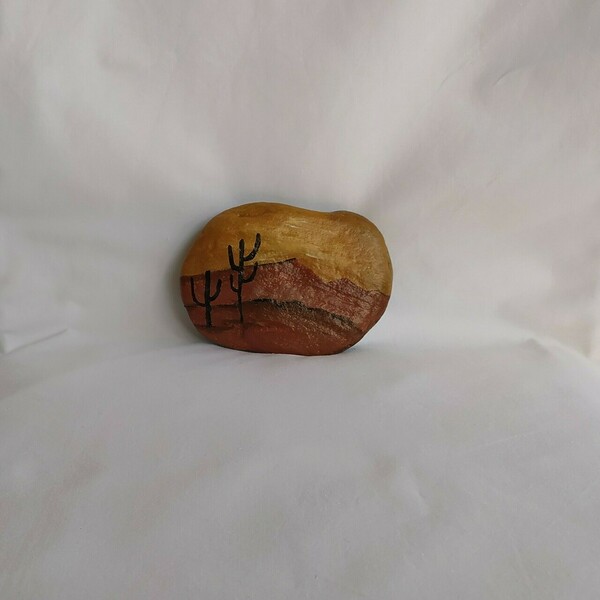 Διακοσμητική πέτρα θαλάσσης με τοπίο στην έρημο - πέτρα, διακόσμηση, διακοσμητικές πέτρες - 2