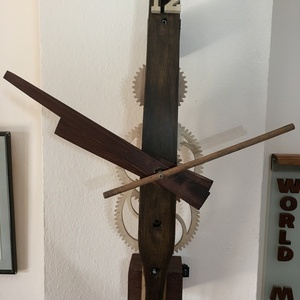 Ξύλινο ρολόι με γρανάζια - ξύλο, τοίχου - 4
