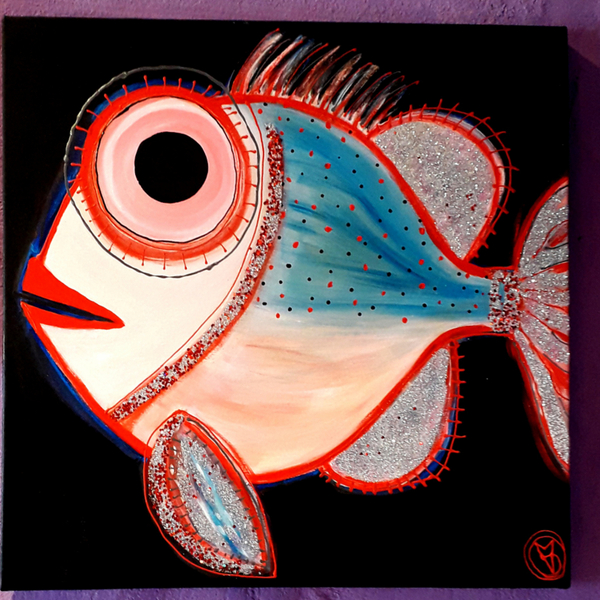 Πίνακας ζωγραφικής fish - ζωγραφισμένα στο χέρι, πίνακες & κάδρα, ψάρι, πίνακες ζωγραφικής