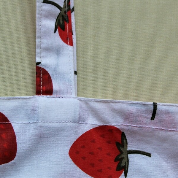 Strawberry Shortcake - ύφασμα, ώμου, μεγάλες, tote, πάνινες τσάντες - 3