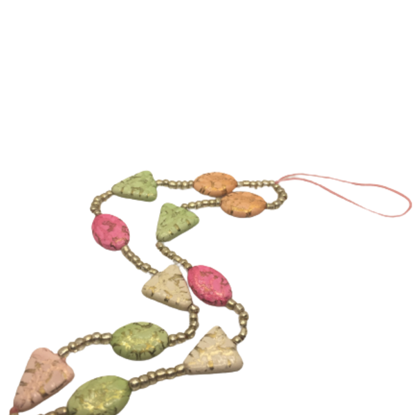 Phone strap - Λουράκι για το κινητό διακοσμημένο με διάφορες χάντρες πολύχρωμες - charms, λουράκια - 3