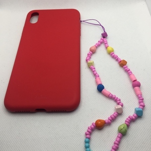 Phone strap - Λουράκι για το κινητό διακοσμημένο με πολύχρωμες χάντρες φίμο και χαουλίτη - charms, λουράκια - 5