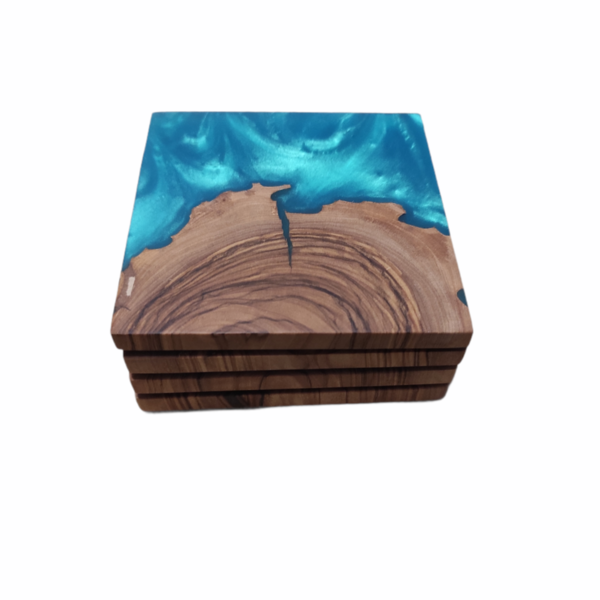 Σουβέρ από υγρό γυαλί Bora Bora - ξύλο, γυαλί - 2