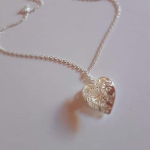 Silver heart - charms, ορείχαλκος, καρδιά, κοντά, φθηνά - 3