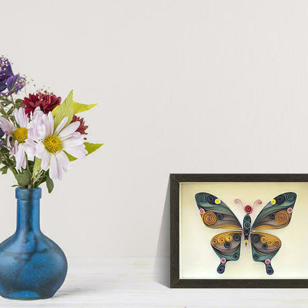 Διακοσμητικό Δώρο Τοίχου. 3d Πεταλούδα με χάρτινη πλέξη 20 Χ 15 εκ - πίνακες & κάδρα, δώρο, πεταλούδα, δώρο για πάσχα - 2