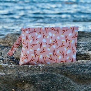 Pouch Flowers large 32cm x Υ 23cm - ύφασμα, καλλυντικών, ταξιδίου, μικρές, φθηνές - 2