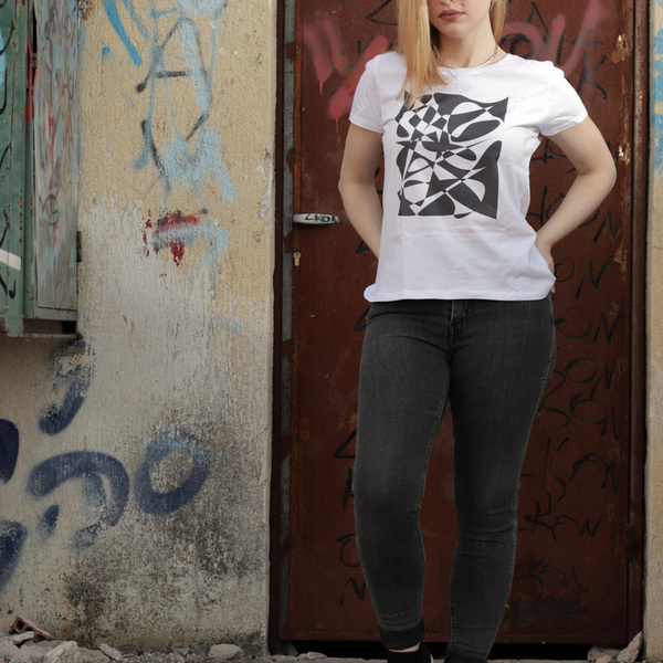 T-shirt black and white weird abstract pattern - t-shirt - 5