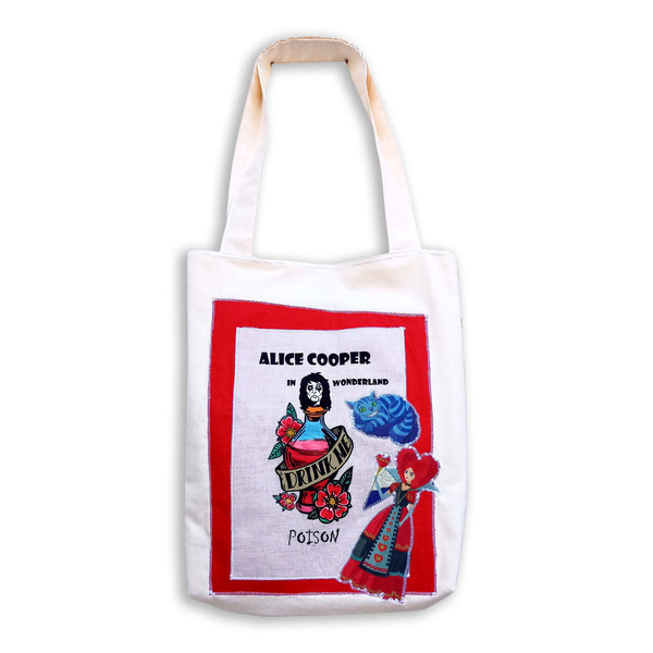Τσάντα ώμου tote bag Alice Cooper in Wonderland - ύφασμα, ώμου, tote, πάνινες τσάντες, φθηνές