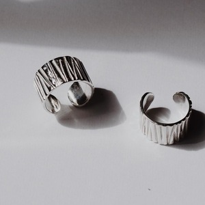Ασημένιο σφυρήλατο δαχτυλίδι - ασήμι 925, σφυρήλατο, μοδάτο, μεγάλα, αυξομειούμενα - 2