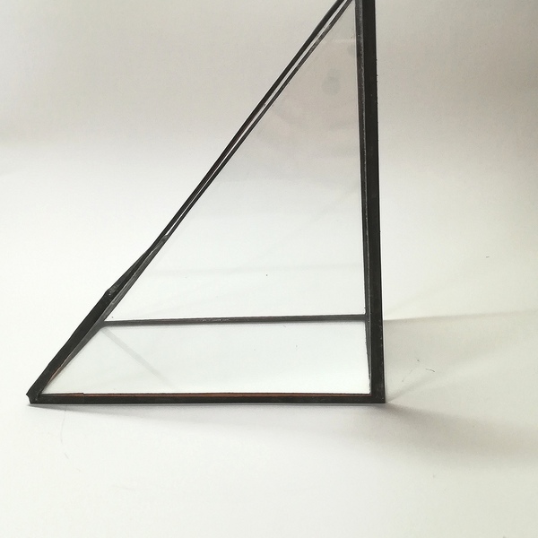 Γυάλινη γλάστρα τρίγωνη - γυαλί, βιτρώ - 4