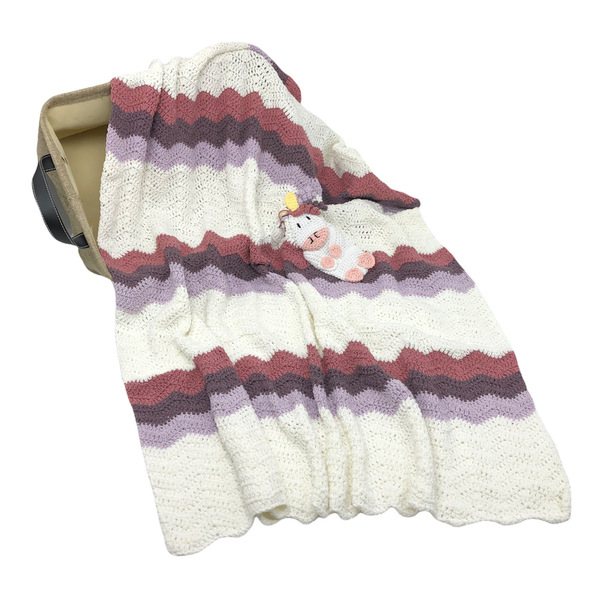 Κουβέρτα αγκαλιάς & λίκνου πλέκτη Χειροποίητη 1,10x0,80 κύμαΚ - νονά, πλεκτή, προίκα μωρού, σετ δώρου