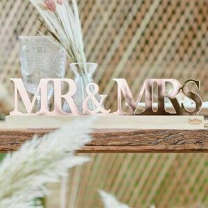 Επιγραφή "Mr & Mrs" Rose Gold - mr & mrs - 2