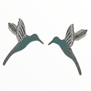 Σκουλαρίκια καρφωτά πουλάκια humming bird βαμμένα με Σμάλτο, χειροποίητα κοσμήματα mimitopia - σμάλτος, πουλάκια, καρφωτά, ατσάλι, boho - 3