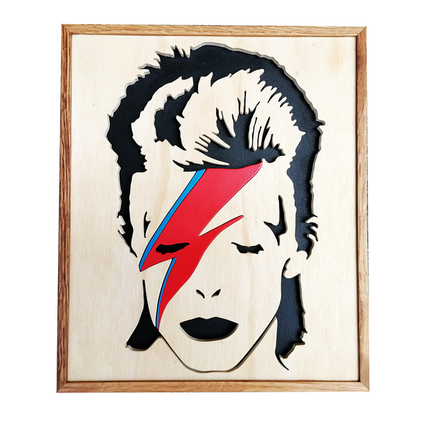David Bowie 3D ξύλινο διακοσμητικό τοίχου - 3D wood art - πίνακες & κάδρα, ξύλινα διακοσμητικά τοίχου
