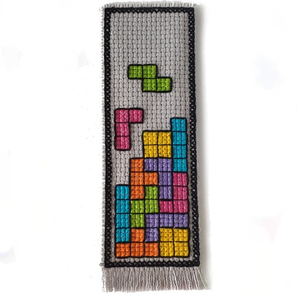Tetris κεντημένος σελιδοδείκτης - χρωματιστό, σελιδοδείκτες - 2