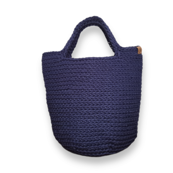 Πρωινή πλεκτή τσάντα tote, στο χρώμα της μέντας - ώμου, all day, χειρός, tote, πλεκτές τσάντες - 4