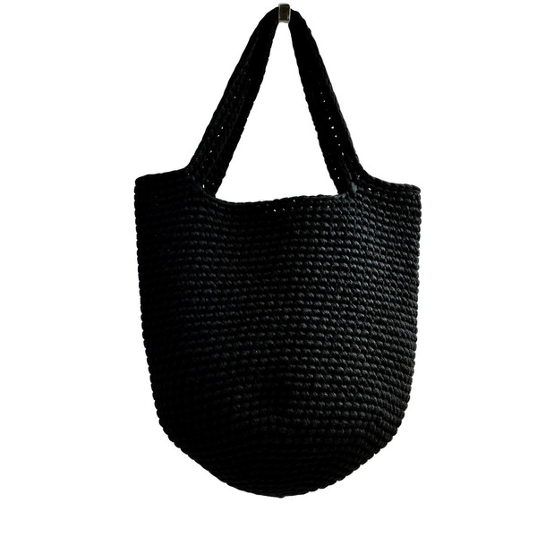 Πρωινή πλεκτή τσάντα tote, στο χρώμα της μέντας - ώμου, all day, χειρός, tote, πλεκτές τσάντες - 5