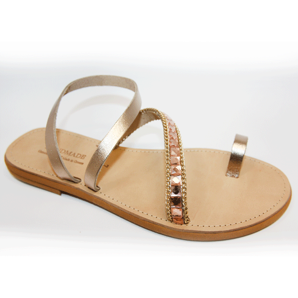 Leather sandals 2 - δέρμα, αρχαιοελληνικό, φλατ, ankle strap