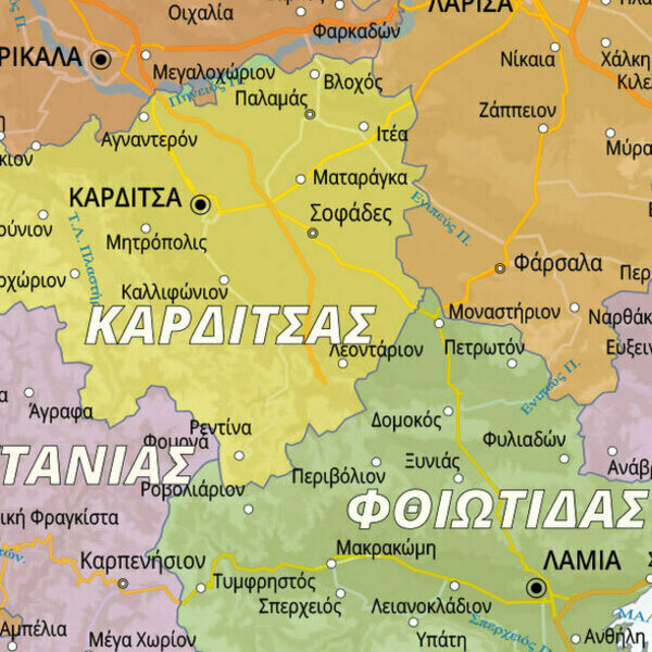 Αφίσα Χάρτης Ελλάδας με νομούς G-34 μέγεθος 100Χ70 cm - διακόσμηση, αφίσες - 2