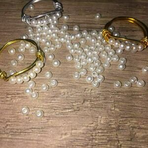 Mini Pearl Ring - χάντρες, μικρά, σταθερά, φθηνά - 5