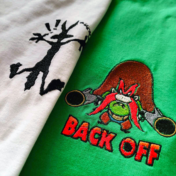 Βαμβακερό μπλουζάκι με κεντητό σχέδιο Back off - βαμβάκι, κεντητά, δώρο - 3
