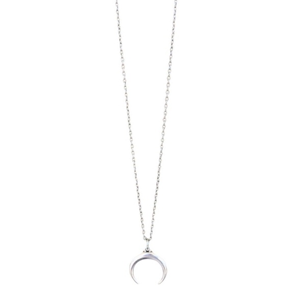 Half-moon necklace - charms, φεγγάρι, κοντά, ατσάλι