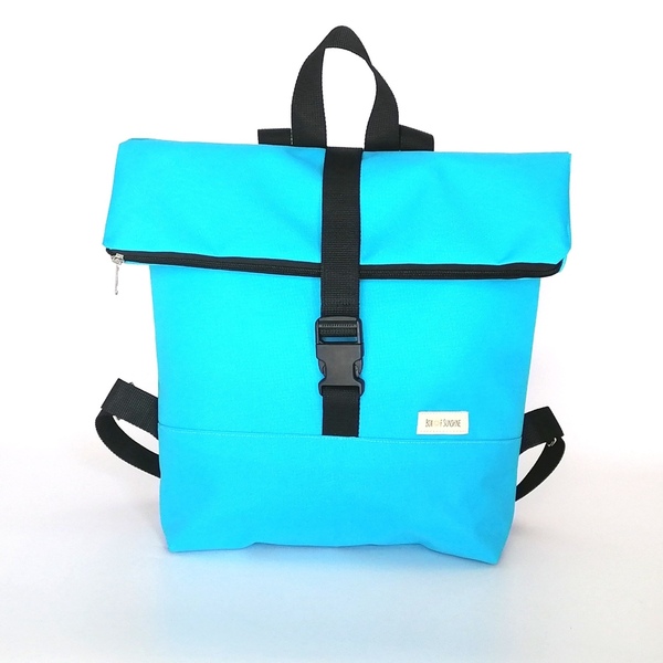 Noemi backpack blue lagoon (τσάντα πλάτης) - ύφασμα, πλάτης, all day