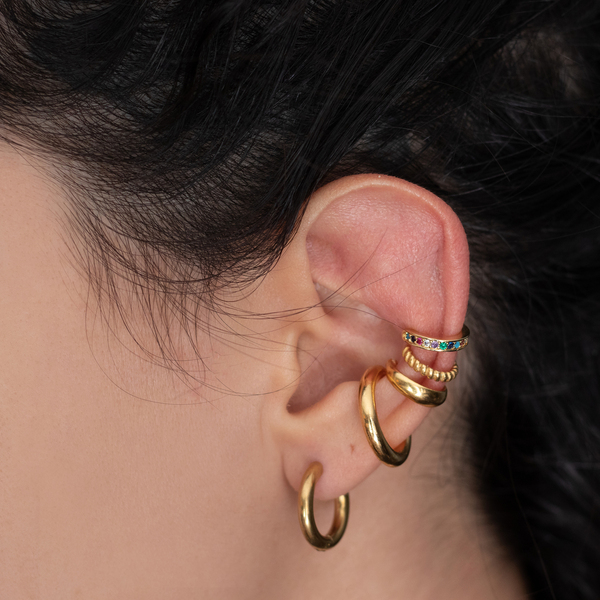 Ear Cuff από επιχρυσωμένο ορείχαλκο - επιχρυσωμένα - 4