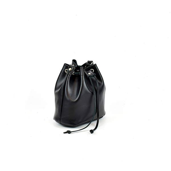 Μικρό Πουγκί Τσάντα Δερμάτινη σε Μαύρο Χρώμα - δέρμα, ώμου, πουγκί, all day, μικρές - 5
