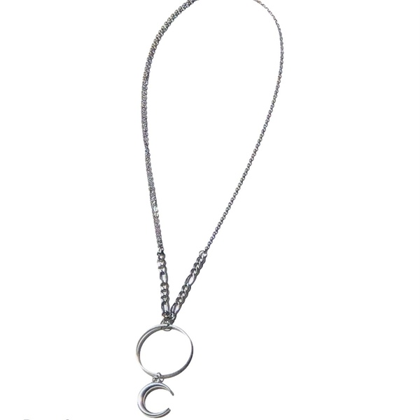 Κολιε stainless steel 304 κρίκος και μισοφέγγαρο-Αντίγραφο - charms, φεγγάρι, κοντά, boho, επιχρυσωμένο στοιχείο