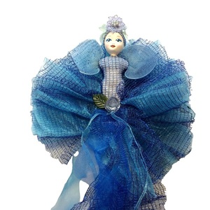 Διακοσμητική χειροποίητη Κούκλα "ξωτικάκι φανταιζί" ύψος περ. 45εκ. μπλε ρουά - ύφασμα, διακοσμητικά, δωμάτιο παιδιών, κούκλες