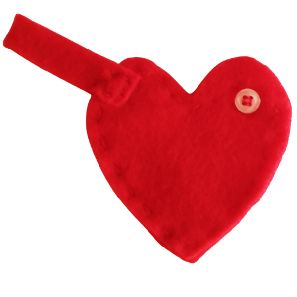 Μπρελόκ "καρδιά" από κόκκινη τσόχα και εσωτερικό χώρο αποθήκευσης 8x8εκ. - ύφασμα, διακοσμητικά, ιδεά για δώρο, αγ. βαλεντίνου, σπιτιού
