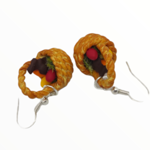 Σκουλαρίκια Πασχαλινά καλαθάκια με αυγα (easter cupcake earrings)χειροποίητα κοσμήματα απομίμησης φαγητού απο πολυμερικό πηλό Mimitopia - πηλός, χειροποίητα, πάσχα, πασχαλινά δώρα - 2