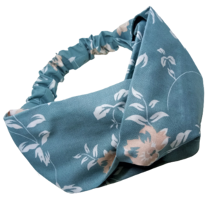 Κορδέλα Turban Style μπλε indigo με λουλούδια - βαμβακερές κορδέλες, δώρα για γυναίκες, κορδέλες μαλλιών - 2