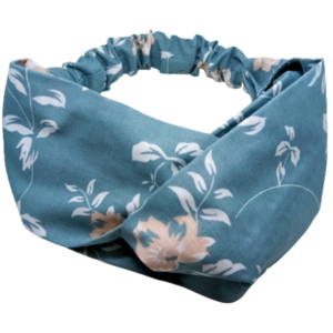 Κορδέλα Turban Style μπλε indigo με λουλούδια - βαμβακερές κορδέλες, δώρα για γυναίκες, κορδέλες μαλλιών - 3