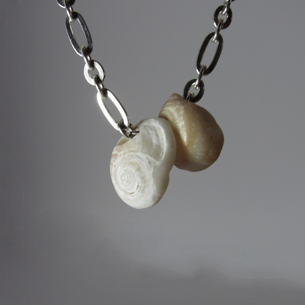 "Venus" necklace - charms, ασήμι 925, κοχύλι, κοντά, boho - 2